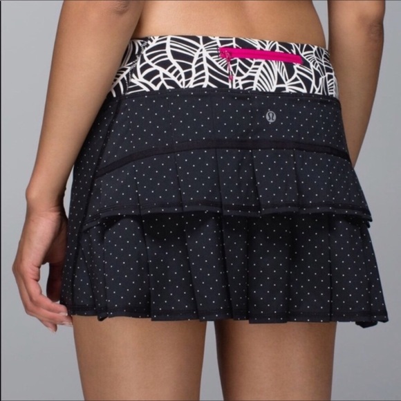 lululemon athletica Dresses & Skirts - Lululemon Pacer Setter Skort Black Polka Dot 2